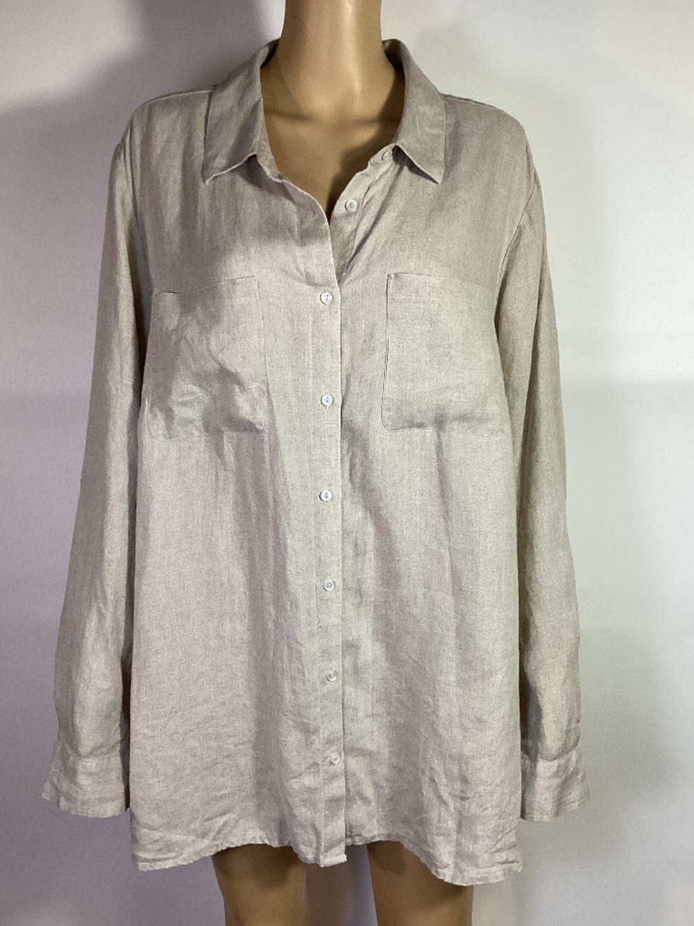Charter Club Luxury Linen Shirt Women’s XXL Wheat